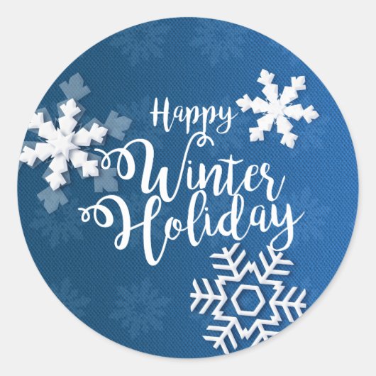 Happy Winter Holiday Kerstmis en Nieuw Jaar Ronde Sticker (Voorkant)
