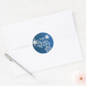 Happy Winter Holiday Kerstmis en Nieuw Jaar Ronde Sticker (Envelop)