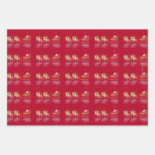 Happy Winter Holiday Snowy Fairy Tale with Santa Inpakpapier Vel (Voorkant 2)