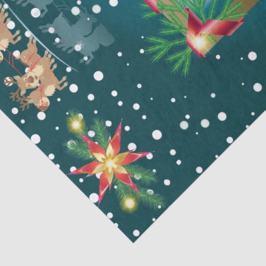 Happy Winter Holiday Snowy Fairy Tale with Santa Tissuepapier (Detail)