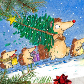 Happy Winter Holidays postcard by N. Janes Briefkaart