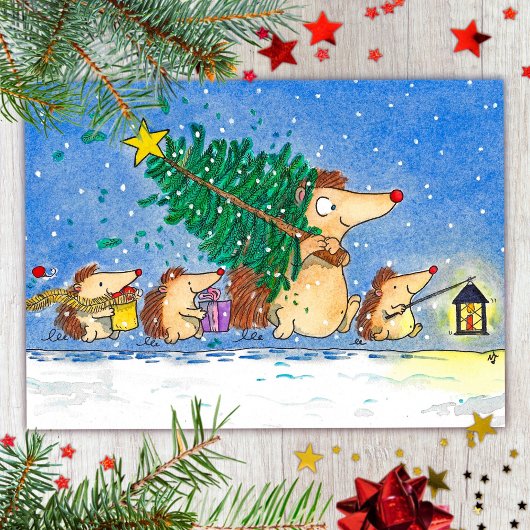 Happy Winter Holidays postcard by N. Janes Briefkaart