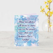 Happy Winter - Sneeuwvlok Gedicht Kaart (Gele Bloem)