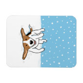 Happy Winter Snow Beagle - Cute Cartoon Dog Magneet (Horizontaal)
