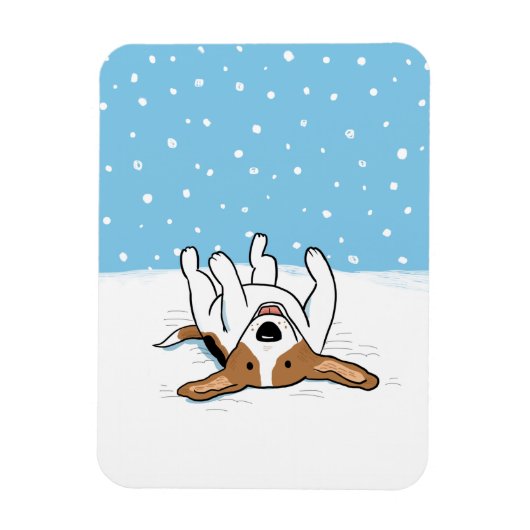 Happy Winter Snow Beagle - Cute Cartoon Dog Magneet (Verticaal)
