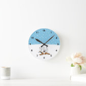 Happy Winter Snow Beagle - Cute Cartoon Dog Ronde Klok (Huis)