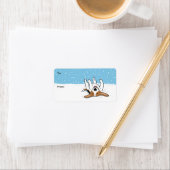 Happy Winter Snow Beagle-kerstfeestlabels Etiket (Insitu)