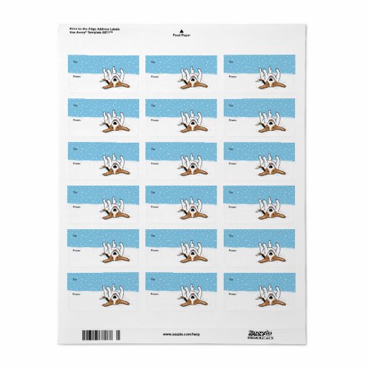 Happy Winter Snow Beagle-kerstfeestlabels Etiket (Full Sheet)
