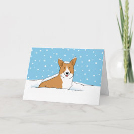 Happy Winter Snow Corgi | Kerst van de luidog Feestdagen Kaart