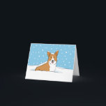 Happy Winter Snow Corgi | Kerst van de luidog Feestdagen Kaart<br><div class="desc">Cute illustratie van een gelukkige Corgi in de wintersneeuw. De tekst aan de binnenkant luidt: "Heb een coole Kerstmis." Deze tekst kan met uw eigen douanegroet worden gepersonaliseerd. Een perfecte Pembroke Welsh Corgi-vakantiekaart voor services voor huisdieren om klanten, vrienden en klanten aan te passen en te verzenden. Ideaal voor dierenartsen,...</div>