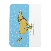 Happy Winter Snow Dog Holiday - Geel Laboratorium Magneet (Verticaal)