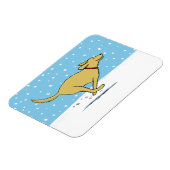 Happy Winter Snow Dog Holiday - Geel Laboratorium Magneet (Linkerzijde)