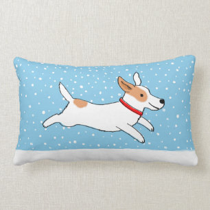 Happy Winter Snow Dog Holiday Jack Russell Puppy Kussen