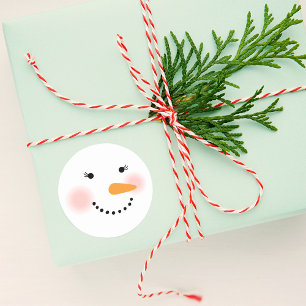Happy Winter Snow Lady Holiday Ronde Sticker