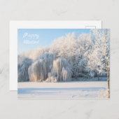 Happy Winter Snow Photo Briefkaart (Voorkant / Achterkant)