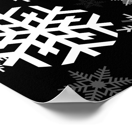 Happy Winter Snowflakes Pattern voor iedereen Poster (Hoek)