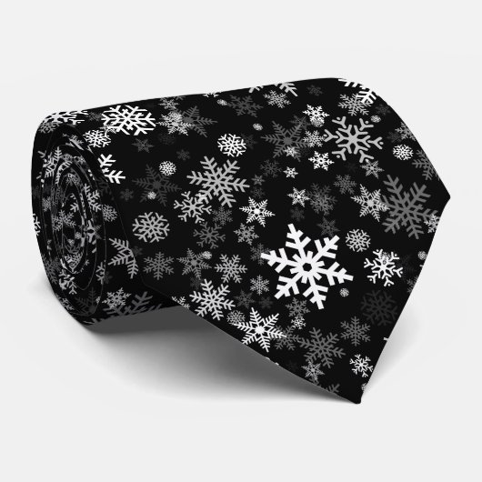 Happy Winter Snowflakes Pattern voor iedereen Stropdas (Opgerold)