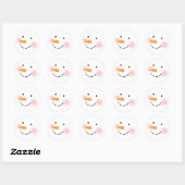 Happy Winter Snowman Face Ronde Sticker (Vel)