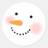 Happy Winter Snowman Face Ronde Sticker (Voorkant)