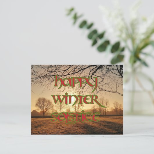 Happy Winter Solstice Briefkaart: Winter Sun Briefkaart (Staand voorkant)
