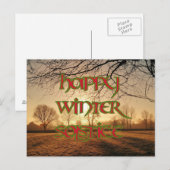 Happy Winter Solstice Briefkaart: Winter Sun Briefkaart (Voorkant / Achterkant)