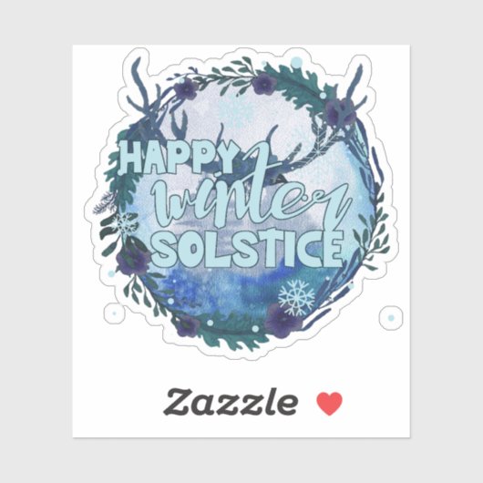 Happy Winter Solstice - Celebrate The Season Sticker (Vel)