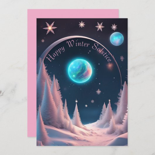 Happy Winter Solstice Feestdagenkaart (Voorkant / Achterkant)