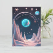 Happy Winter Solstice Feestdagenkaart (Staand voorkant)