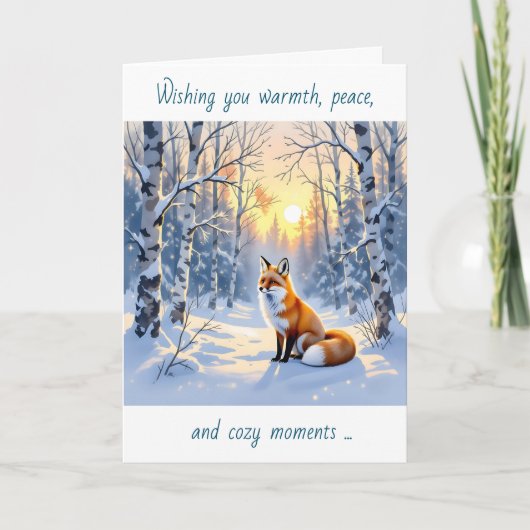 Happy Winter Solstice | Fox in Snow Kaart (Voorkant)