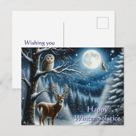 Happy Winter Solstice Groet Briefkaart (Voorkant / Achterkant)