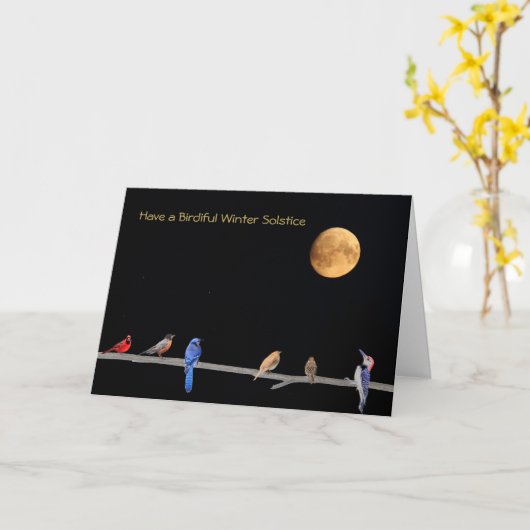 Happy Winter Solstice holiday Kaart (Gele Bloem)