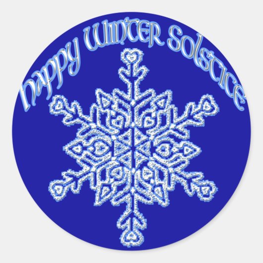 Happy Winter Solstice Ronde Sticker (Voorkant)