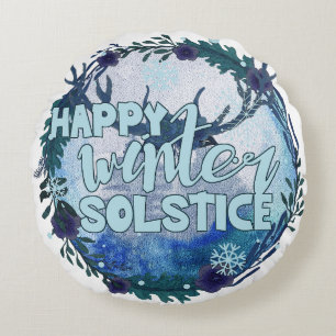 Happy Winter Solstice - vieren het seizoen Rond Kussen