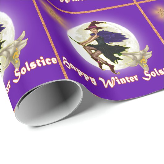 Happy Winter Solstice (Yule) Cadeaupapier (Rol Hoek)