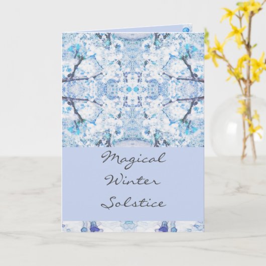 Happy Winter Solstice Yule Snow Kaart (Gele Bloem)