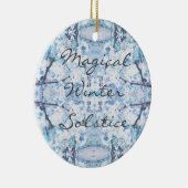 Happy Winter Solstice Yule Snow Keramisch Ornament (Rechts)