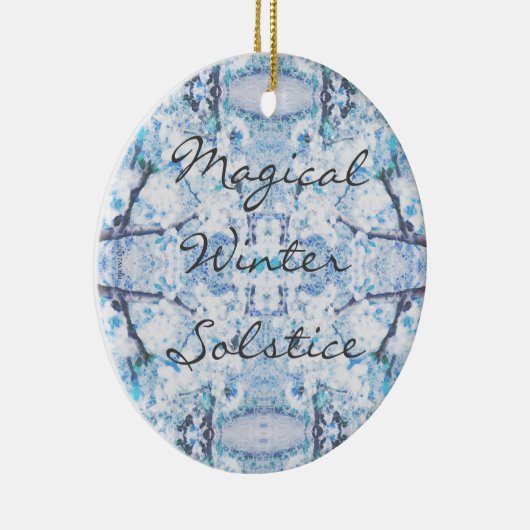 Happy Winter Solstice Yule Snow Keramisch Ornament (Rechts)
