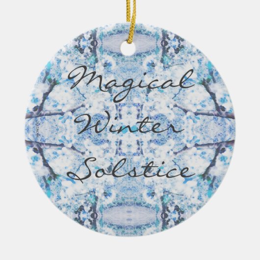 Happy Winter Solstice Yule Snow Keramisch Ornament (Voorkant)