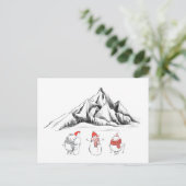 Happy Winter Sport Snowman Ski Snowboard Briefkaart (Staand voorkant)