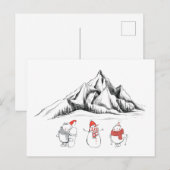 Happy Winter Sport Snowman Ski Snowboard Briefkaart (Voorkant / Achterkant)