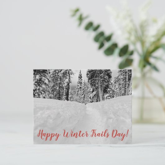 Happy Winter Trails Day! Briefkaart (Staand voorkant)