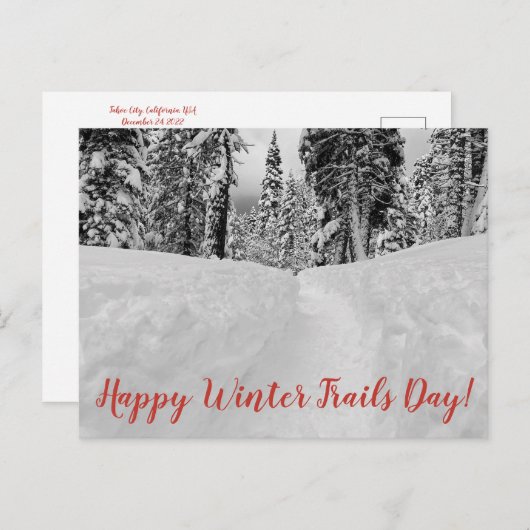 Happy Winter Trails Day! Briefkaart (Voorkant / Achterkant)