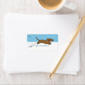 Happy Winter Wiener Dog - Dachshund Holiday Etiket (Insitu)