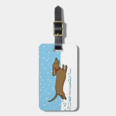 Happy Winter Wiener Dog - Schattigee Dachshund vak Bagagelabel (Voorkant verticaal)