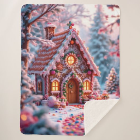 Happy Winter with Christmas  Sherpa Deken (Voorkant)