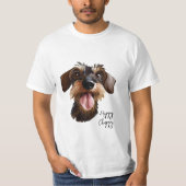Happy Wirehair Dachshund T-shirt (Voorkant)