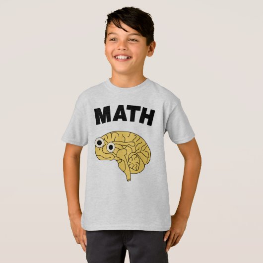 Happy Wiskunde Brain T-shirt (Voorkant volledig)