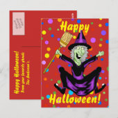 Happy Witch Halloween Briefkaart (Voorkant / Achterkant)