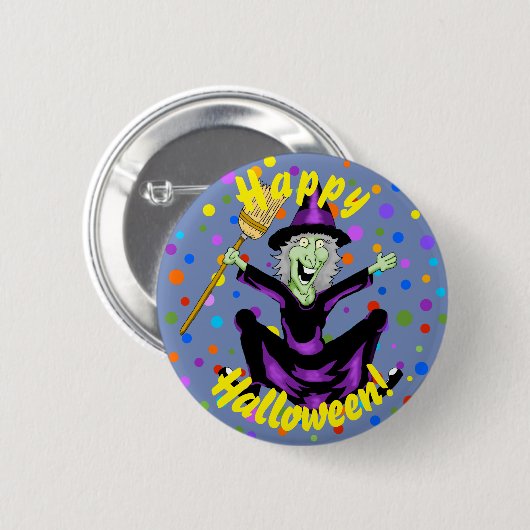 Happy Witch Halloween Button (Voorkant /achterkant)