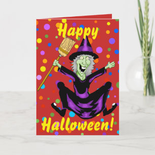 Happy Witch Halloween Wenskaart Kaart